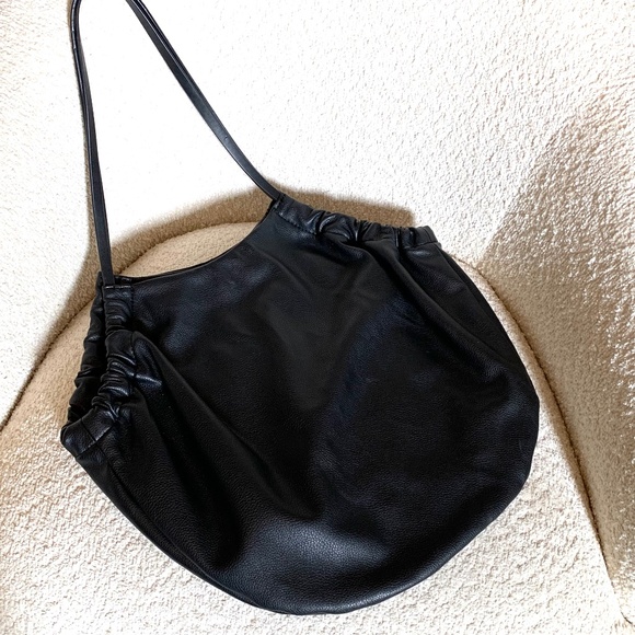 ZARA TRF Black Vegan Leather Hobo Shoulder Bag - Picture 4 of 10